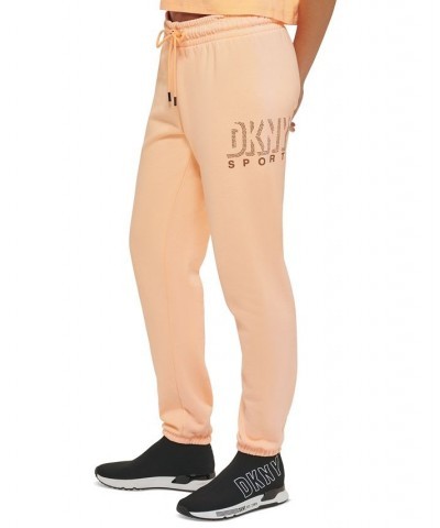 Women's Cotton Dropout Shadow Logo Sweatpants Orange $23.85 Pants