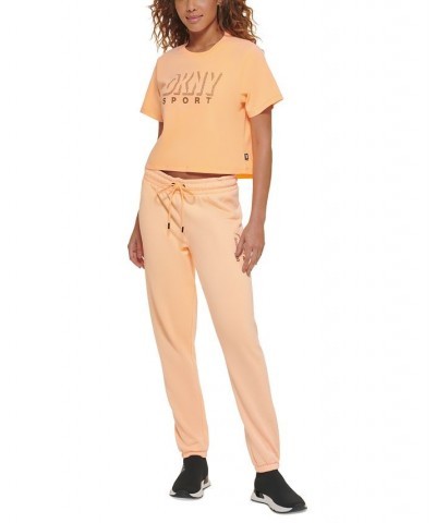 Women's Cotton Dropout Shadow Logo Sweatpants Orange $23.85 Pants