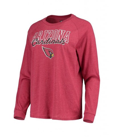 Women's Cardinal Arizona Cardinals Meter Knit Long Sleeve Raglan Top and Shorts Sleep Set Cardinal $32.20 Pajama