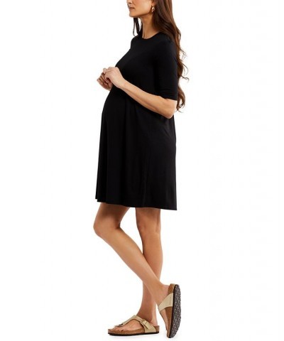 A-Line Maternity Dress Black $26.00 Dresses