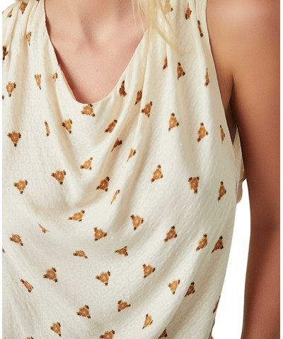 Women's Silas Printed Cowl-Neck Top White $42.24 Tops