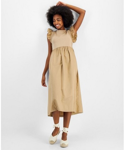 Sammy Cotton Midi Dress Taupe $26.45 Dresses