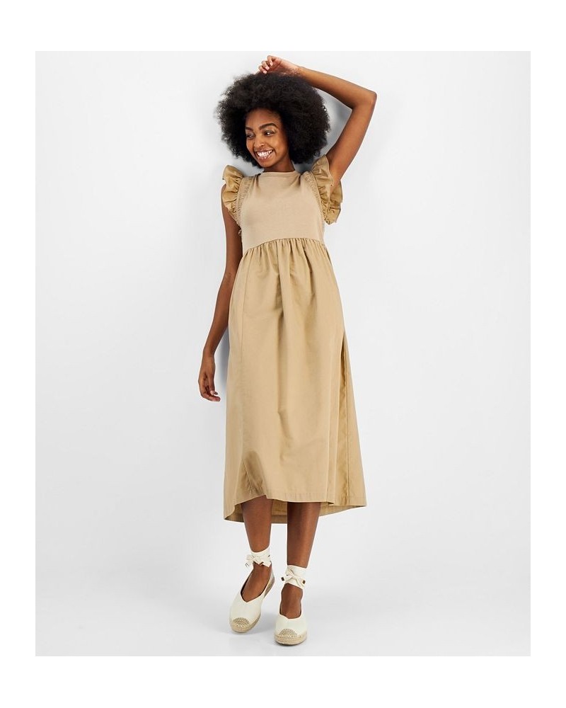 Sammy Cotton Midi Dress Taupe $26.45 Dresses