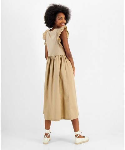 Sammy Cotton Midi Dress Taupe $26.45 Dresses