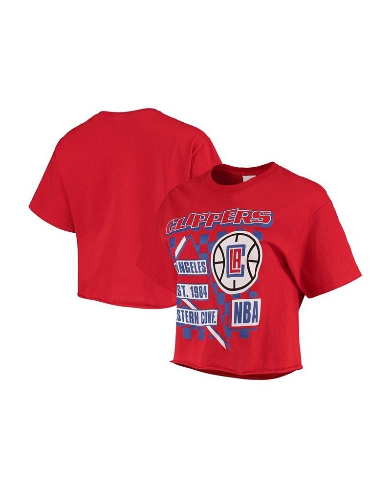 Women's Red Los Angeles Clippers Hometown Crop Top T-shirt Red $22.50 Tops