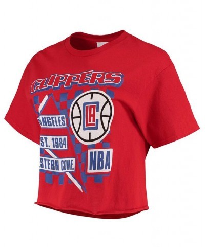 Women's Red Los Angeles Clippers Hometown Crop Top T-shirt Red $22.50 Tops