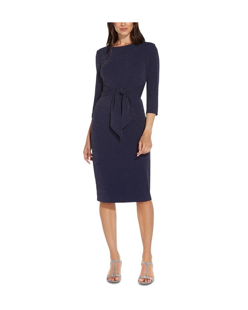 Tie-Front Sheath Dress Blue $36.34 Dresses