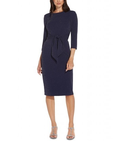 Tie-Front Sheath Dress Blue $36.34 Dresses