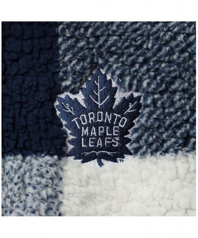 Women's Blue White Toronto Maple Leafs Plaid Sherpa Quarter-Zip Jacket Blue, White $35.20 Jackets