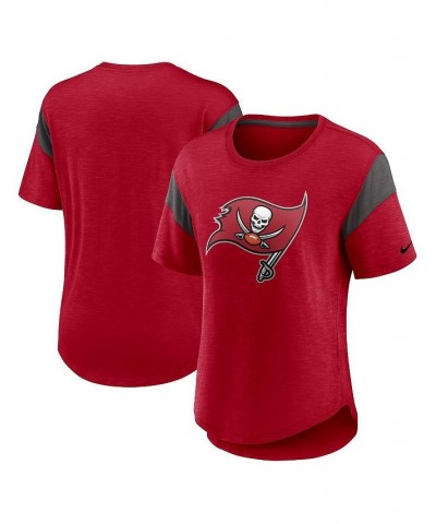 Women's Heather Red Tampa Bay Buccaneers Primary Logo Fashion Top Heather Red $25.00 Tops