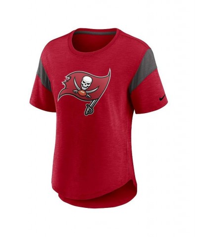 Women's Heather Red Tampa Bay Buccaneers Primary Logo Fashion Top Heather Red $25.00 Tops