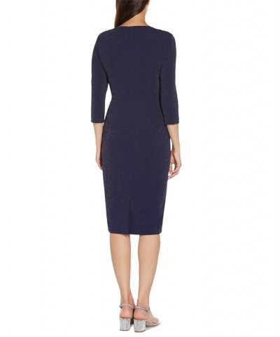 Tie-Front Sheath Dress Blue $36.34 Dresses