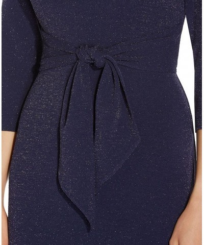 Tie-Front Sheath Dress Blue $36.34 Dresses