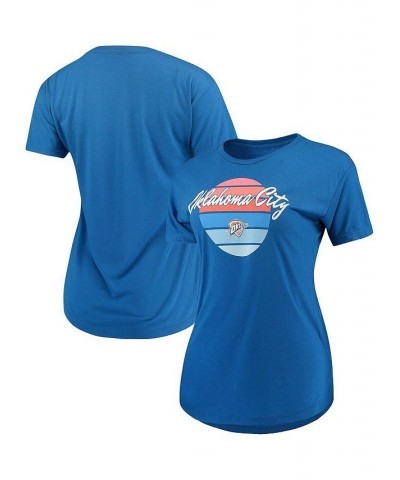 Women's Blue Oklahoma City Thunder Phoebe Super Soft Tri-Blend T-shirt Blue $19.35 Tops