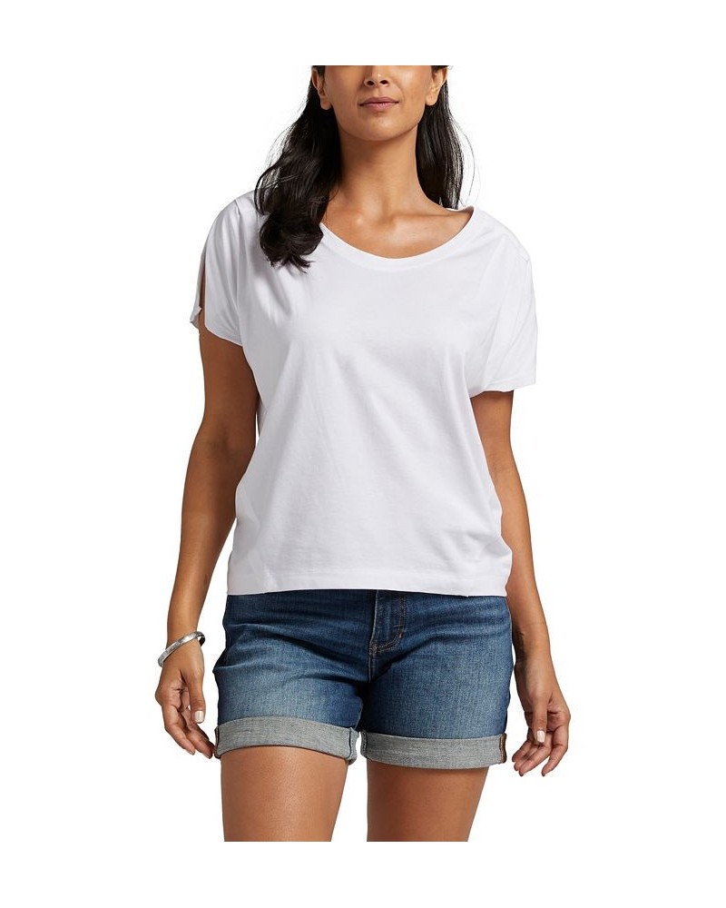 Women's Flutter Sleeved T-shirt White $22.36 Tops