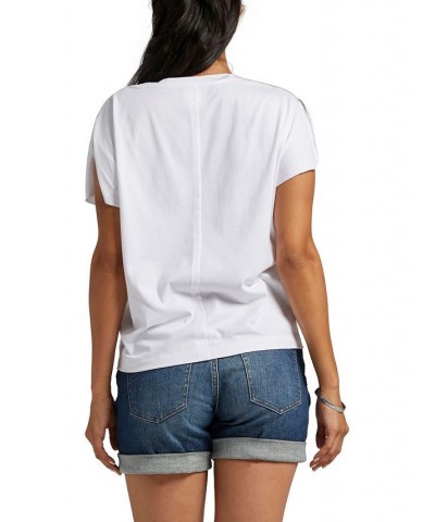 Women's Flutter Sleeved T-shirt White $22.36 Tops