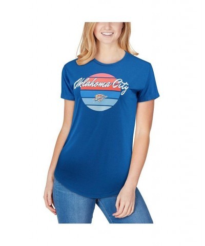 Women's Blue Oklahoma City Thunder Phoebe Super Soft Tri-Blend T-shirt Blue $19.35 Tops