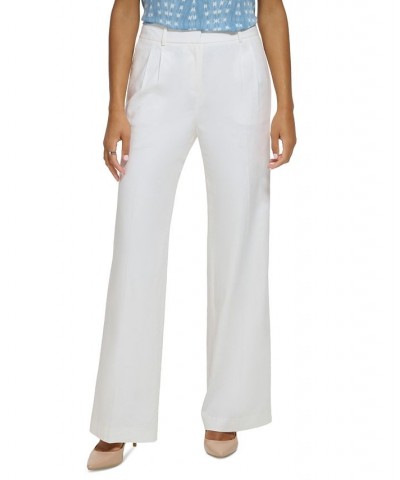 Petite Pleated Wide-Leg Pants Cream $23.60 Pants