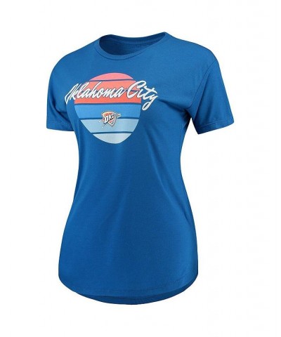 Women's Blue Oklahoma City Thunder Phoebe Super Soft Tri-Blend T-shirt Blue $19.35 Tops