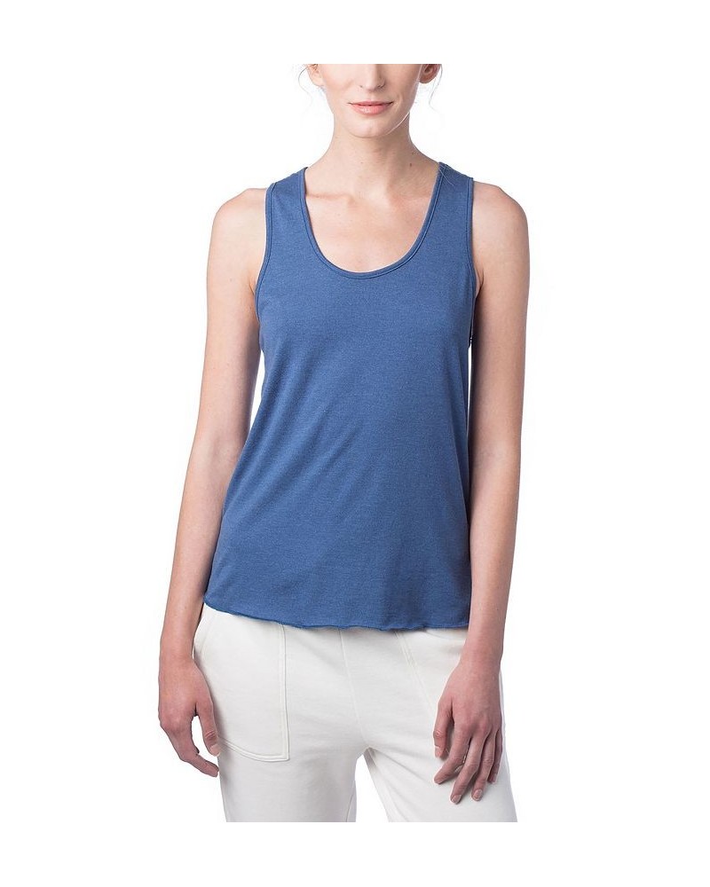 Women's Modal Tri-Blend Racer Tank Top Blue $22.88 Tops