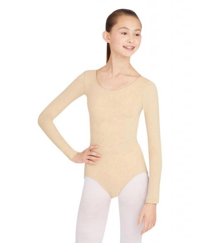 Long Sleeve Leotard Sand $19.91 Tops