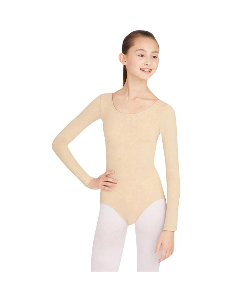 Long Sleeve Leotard Sand $19.91 Tops