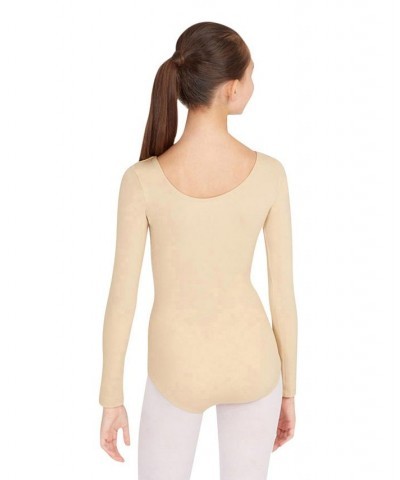 Long Sleeve Leotard Sand $19.91 Tops