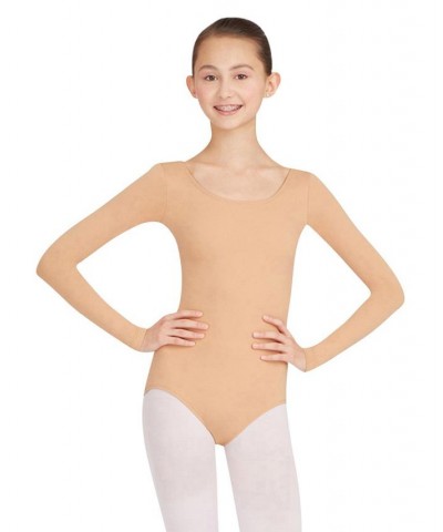 Long Sleeve Leotard Sand $19.91 Tops