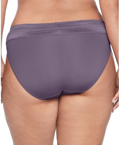 Warners No Pinching No Problems Dig-Free Comfort Waist with Lace Microfiber Hi-Cut 5109 Purple Sage $9.41 Panty