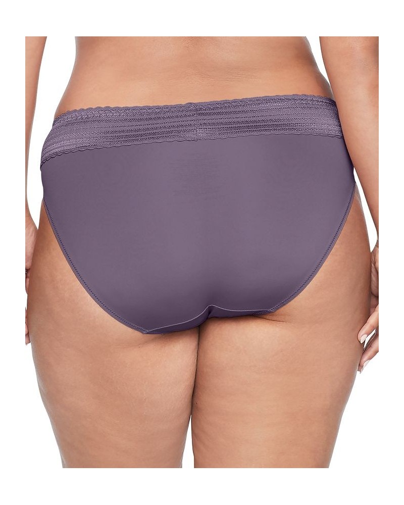 Warners No Pinching No Problems Dig-Free Comfort Waist with Lace Microfiber Hi-Cut 5109 Purple Sage $9.41 Panty