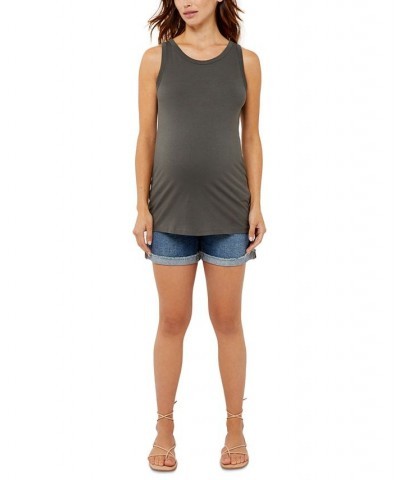 Cotton Maternity Tank Top Black $13.50 Tops