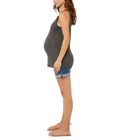 Cotton Maternity Tank Top Black $13.50 Tops