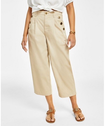 Women's Wide-Leg Sailor Chino Pants Tan/Beige $48.76 Pants