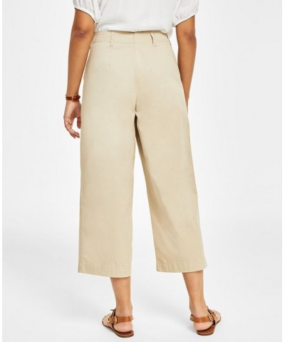 Women's Wide-Leg Sailor Chino Pants Tan/Beige $48.76 Pants