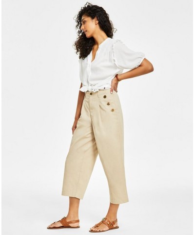 Women's Wide-Leg Sailor Chino Pants Tan/Beige $48.76 Pants