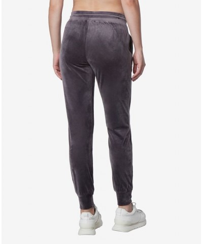 Women's Full Length Velvet Joggers Gray $25.26 Pants