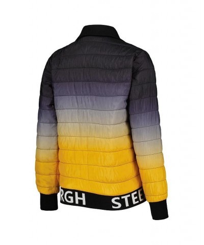 Women's Black Gold Pittsburgh Steelers Color Block Full-Zip Puffer Jacket Black, Gold $68.40 Jackets