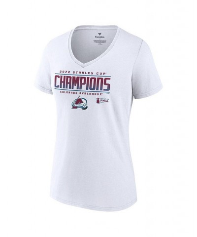 Women's Branded White Colorado Avalanche 2022 Stanley Cup Champions Signature Roster V-Neck T-shirt White $16.80 Tops