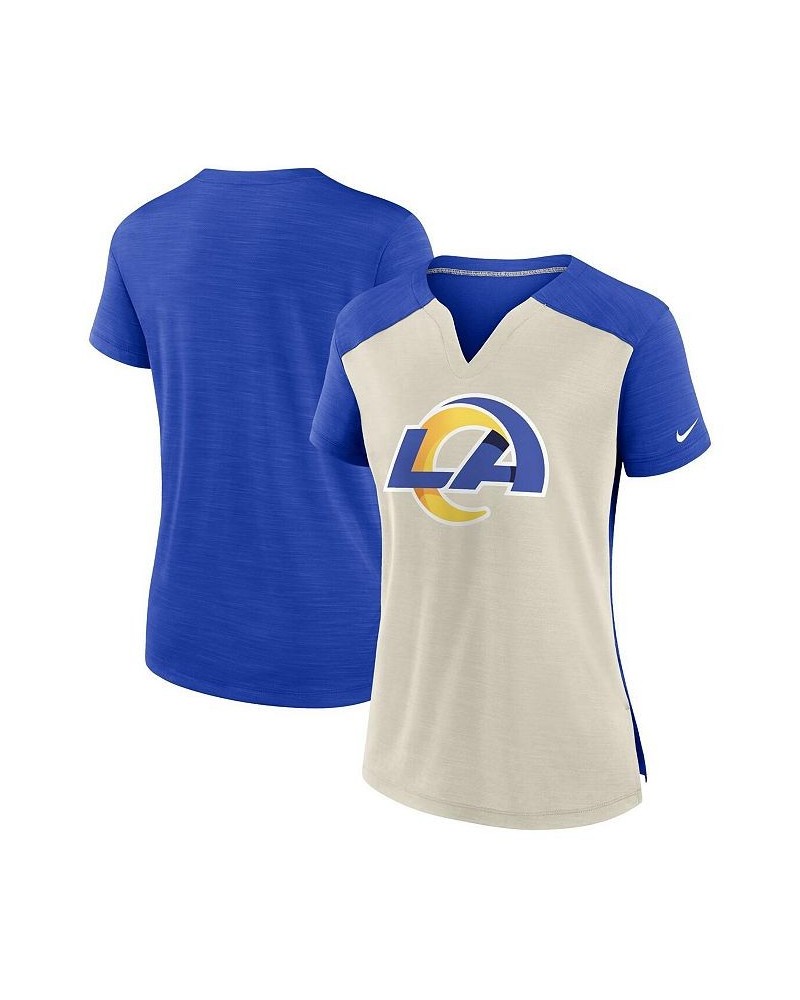 Women's Bone Royal Los Angeles Rams Impact Exceed Performance Notch Neck T-shirt Bone, Royal $22.05 Tops