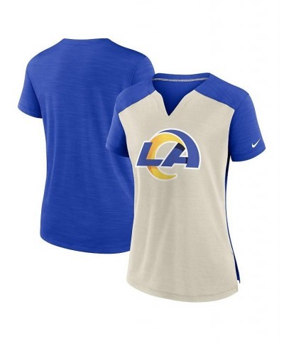 Women's Bone Royal Los Angeles Rams Impact Exceed Performance Notch Neck T-shirt Bone, Royal $22.05 Tops