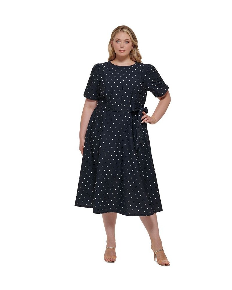 Plus Size Print Fit & Flare Dress Midnight/Ivory $32.99 Dresses