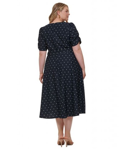 Plus Size Print Fit & Flare Dress Midnight/Ivory $32.99 Dresses