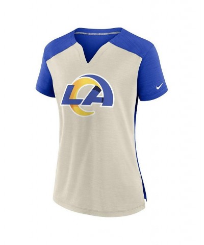 Women's Bone Royal Los Angeles Rams Impact Exceed Performance Notch Neck T-shirt Bone, Royal $22.05 Tops