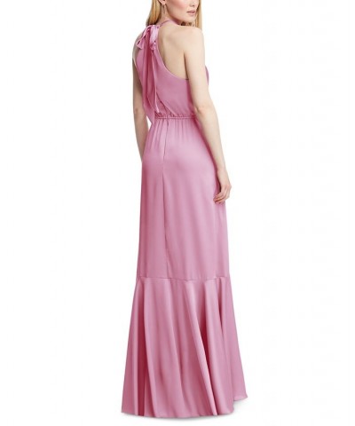 Women's High-Slit Ruffled-Hem Gown Pink $113.20 Dresses