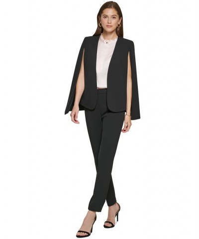 Women's Collarless Open-Front Cape-Sleeve Jacket Black $55.13 Jackets