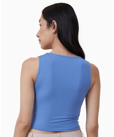 Women's Cody Cut Out Tank Top Blue $16.10 Tops