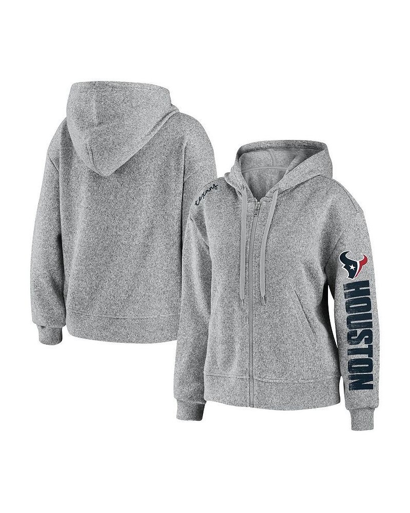 Women's Heathered Gray Houston Texans Full-Zip Hoodie Heathered Gray $29.20 Sweatshirts