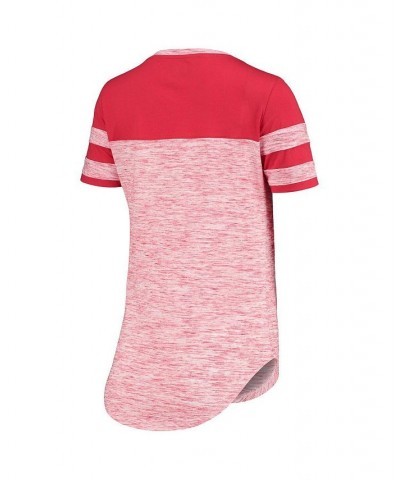 Women's by New Era Red Washington Capitals Space Dye Stripes T-shirt Red $26.99 Tops