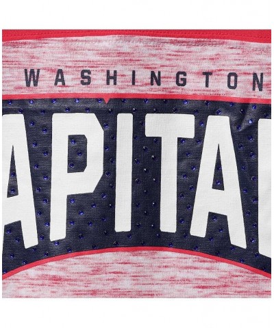 Women's by New Era Red Washington Capitals Space Dye Stripes T-shirt Red $26.99 Tops