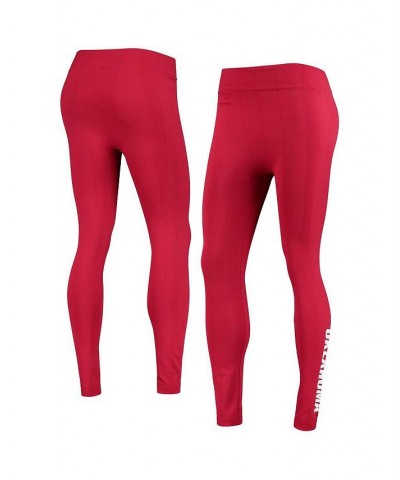 Women's Crimson Oklahoma Sooners Fleece Leggings Crimson $20.64 Pants